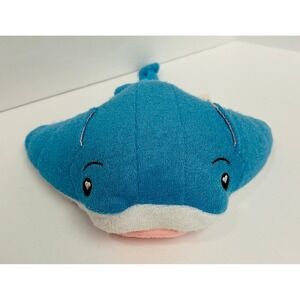 SoapSox Ray The Blue Manta Ray 8" Plush Kids Bath Toy Washcloth Scrubby Mitt